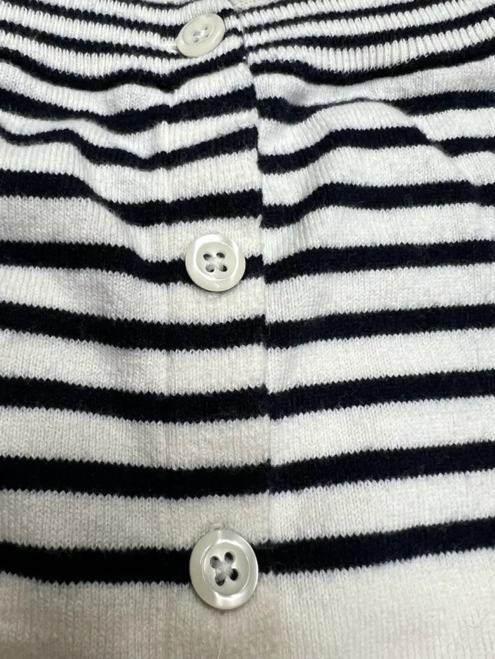 Talbots Cream Sweater with Red Heart and Navy Stripes - Picture 7 of 9